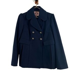 Juicy Couture Navy Double Breasted Pea Coat
